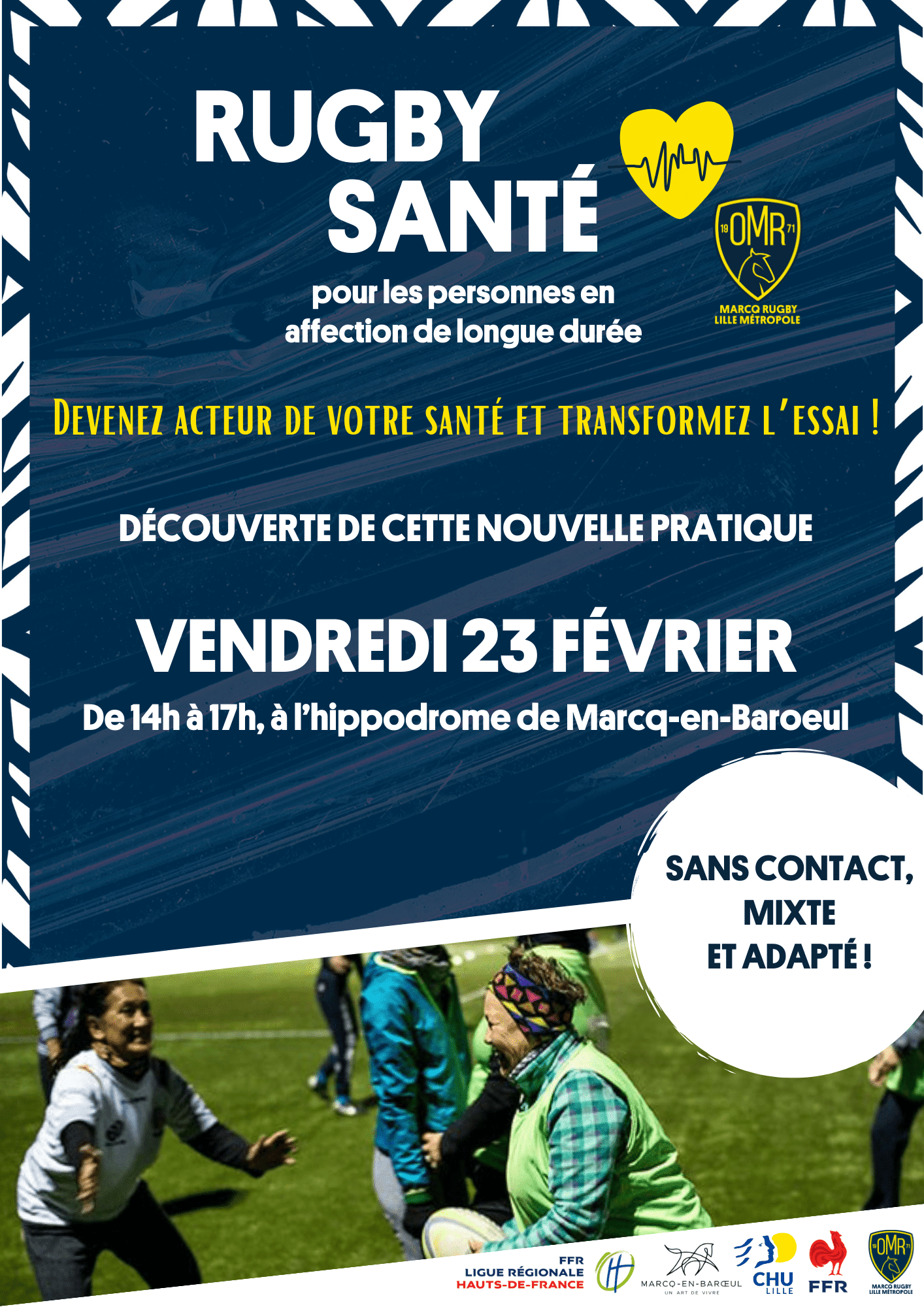 rugby santé 2024 - séance de découverte le vendredi 23 février