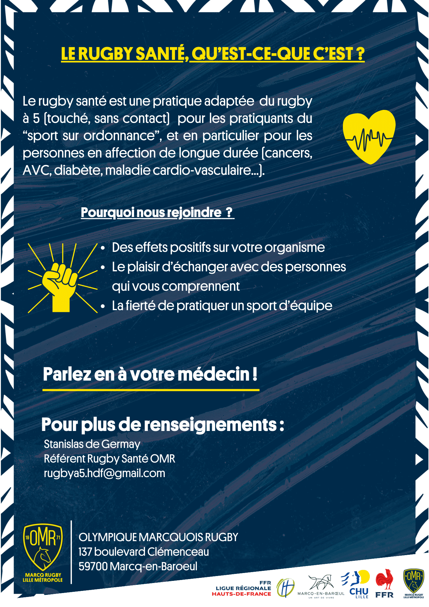 rugby santé 2024 - séance de découverte le vendredi 23 février